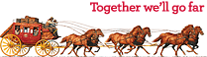 stagecoach with together we will go far text